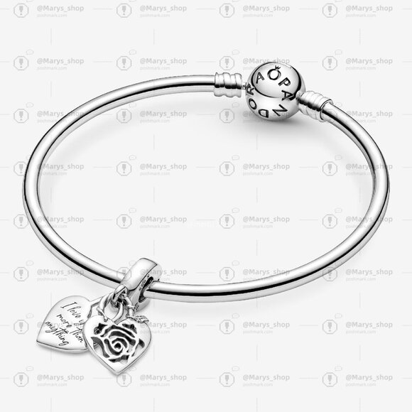 Pandora Rose Heart Padlock Dangle Charm - Picture 4 of 6